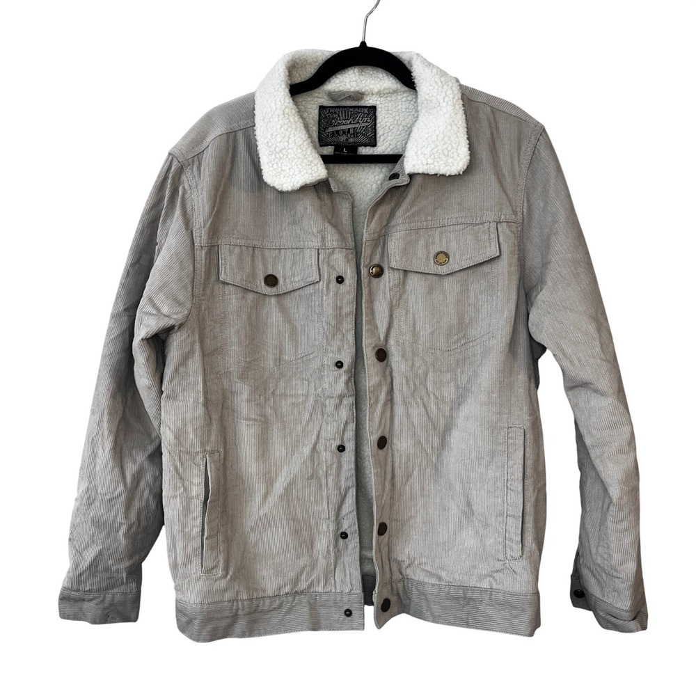 Brooklyn Sherpa Lined Corduroy Trucker Jacket Womens Size L Beige Gilmore Girls